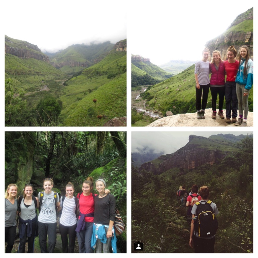 Hiking in the Drakensburg mountains with beautiful views...