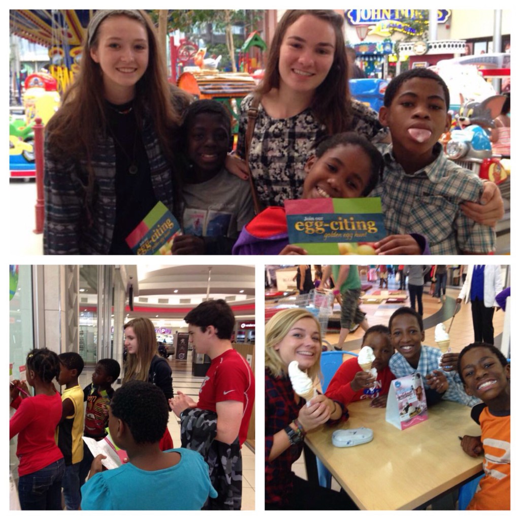 A day out at the mall - (another) Easter egg hunt, ice-cream and fun at the fairground