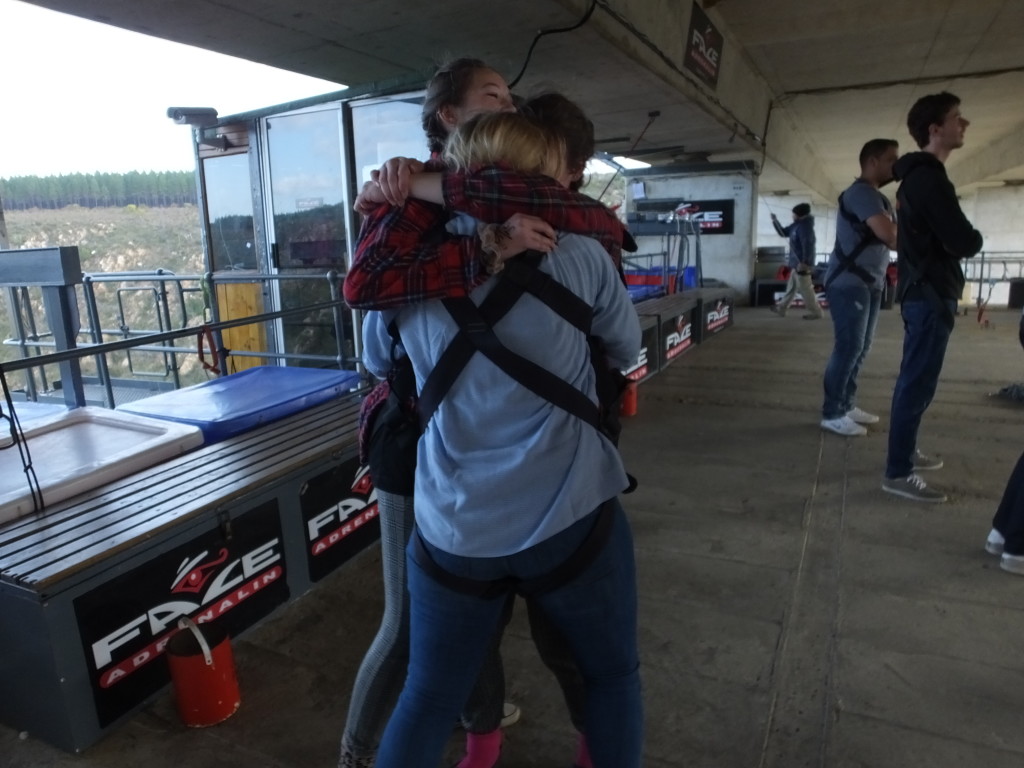 Reunited after our (pretty terrifying) bungy jumps